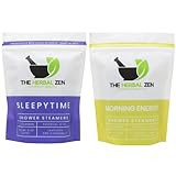 Morning and Night Aromatherapy Shower Steamers Gift Set by The Herbal Zen (2 Packs of 10 tablets) - Aromatherapy Shower Bombs - Relaxation Gift for Women and Men - Shower Steamers for Women | Amazon (US)