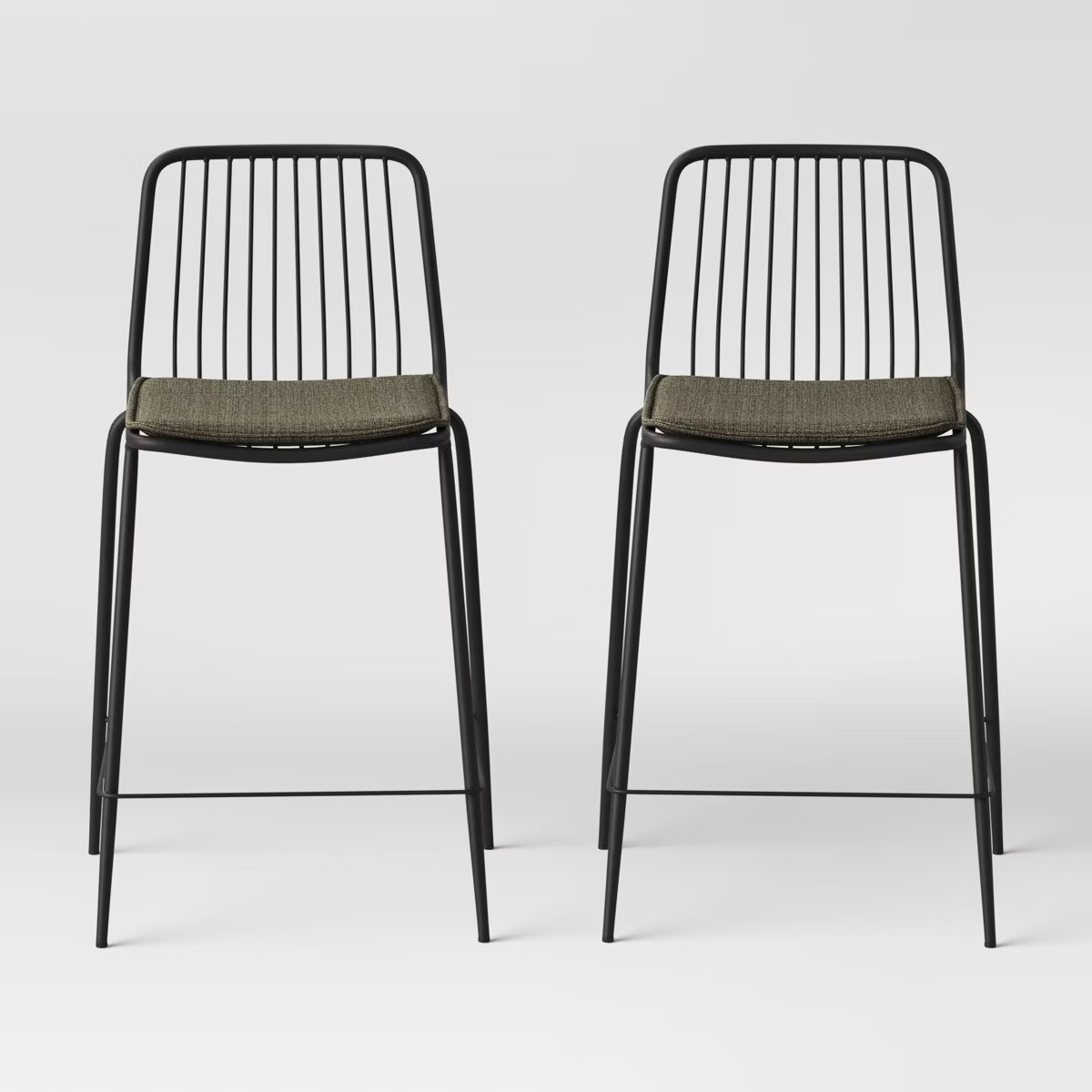 Set of 2 Sodra Rounded Seat Wire Counter Height Barstool Black - Threshold™ | Target
