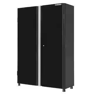 Husky Ready-to-Assemble 24-Gauge Steel Freestanding Garage Cabinet in Black (48 in. W x 72 in. H ... | The Home Depot