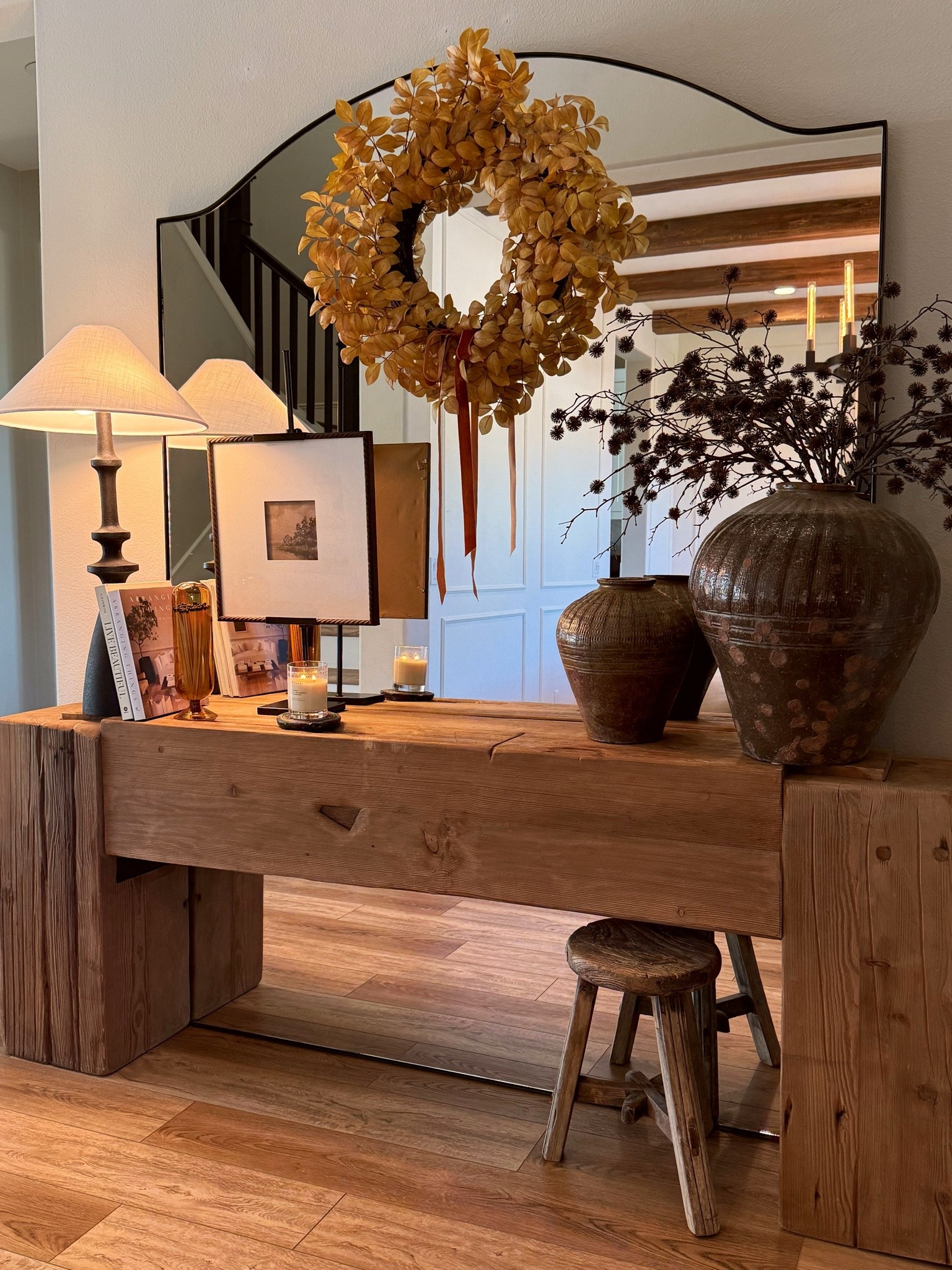 Sharing last year's 2025 fall entryway inspiration. Keep it simple! #fall #falldecor #home #seasonal  

 #LTKSeasonal #LTKU #LTKHome