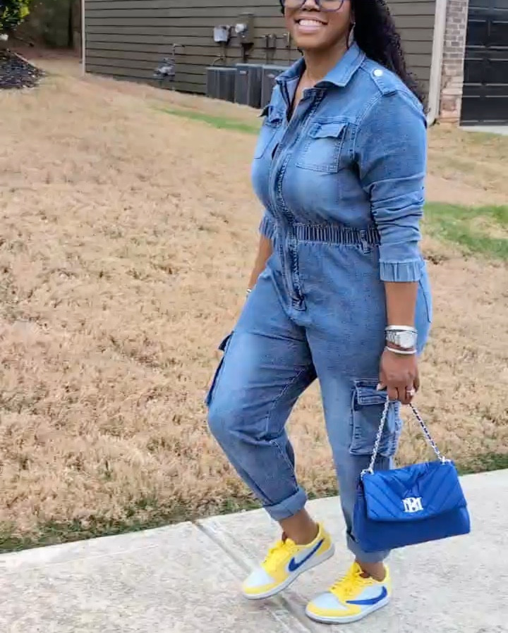 Denim on denim, but make it a moment. This utility jumpsuit is laid-back but cinched in all the right places, giving just enough shape to keep it chic. The Travis Scott Js steal the show, bringing color and attitude, while the cobalt quilted bag ties it all together. Oversized sunnies and silver accessories keep the vibe luxe.

Because I don’t just wear denim—I own it. 💎

Jumper runs a little small, so I opted for an XL  

#LTKOver40 #LTKFindsUnder100