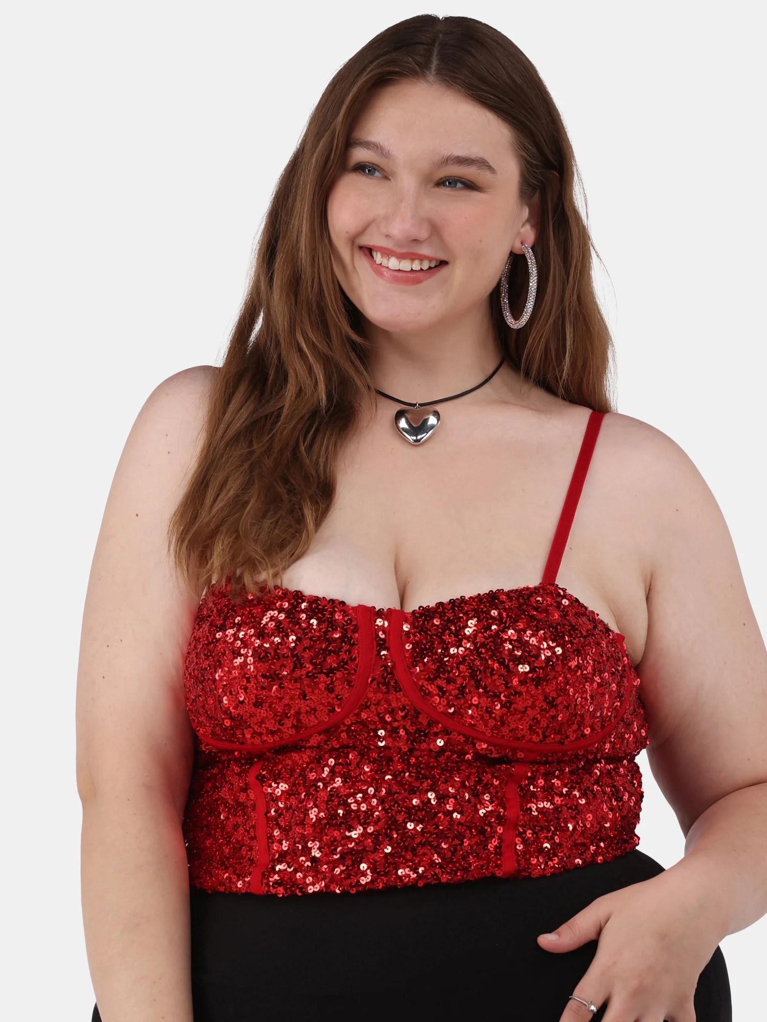 No Boundaries Sequin Corset, Women's and Women’s Plus - Walmart.com | Walmart (US)