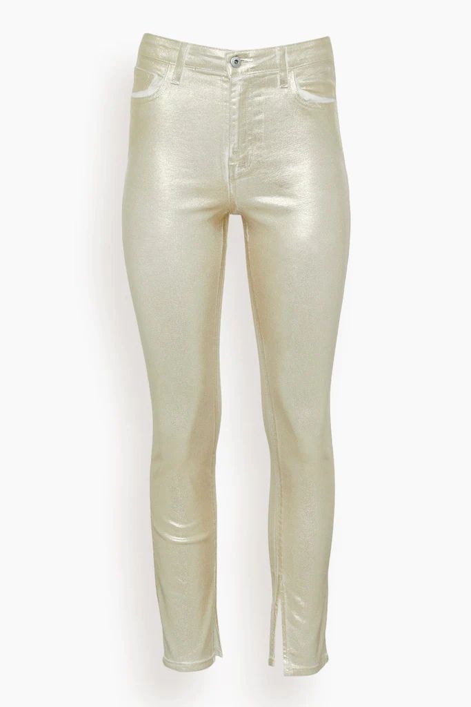 Rae High Rise Ankle Skinny Jean in Gold Foil | Hampden Clothing