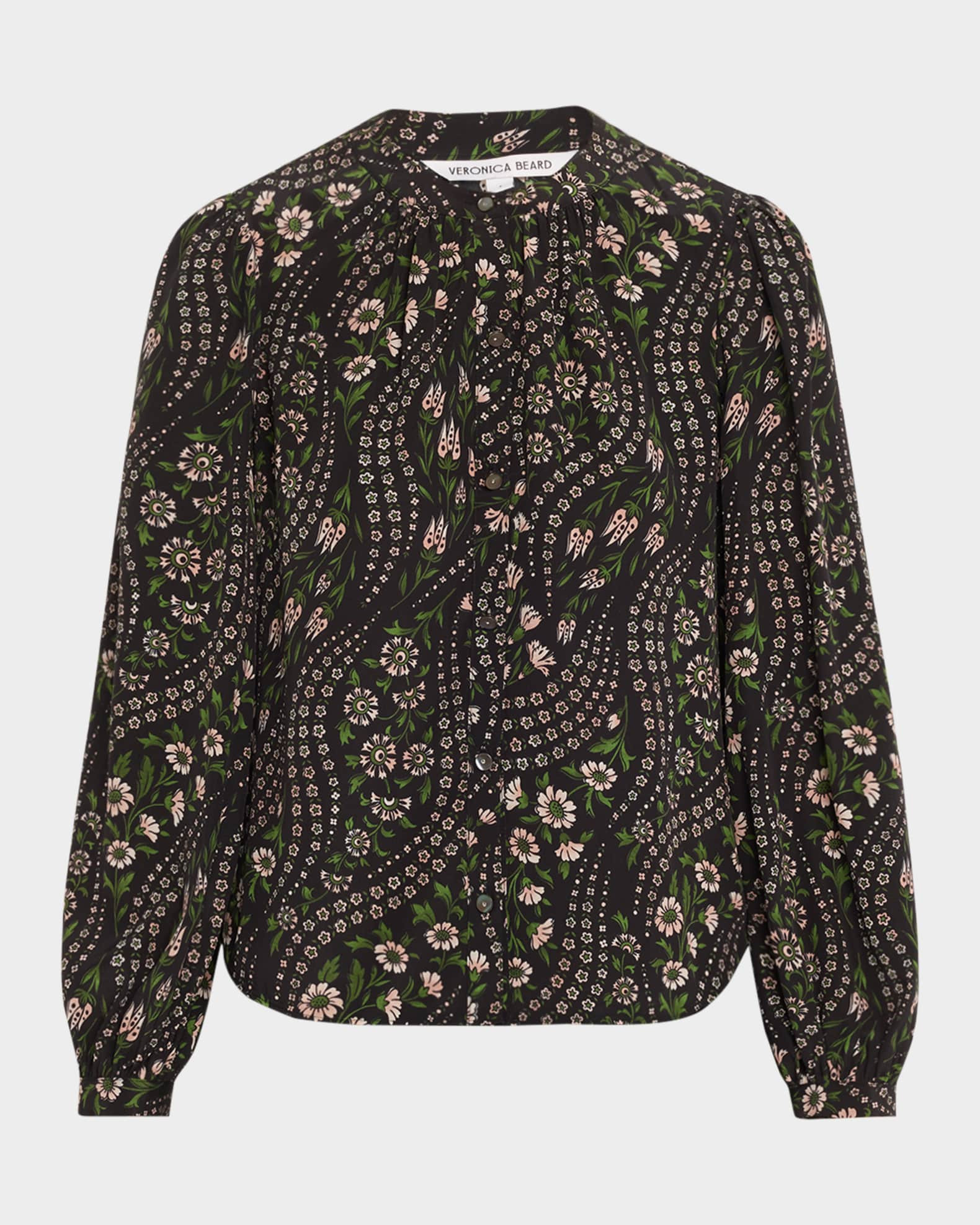 Ashlynn Floral-Print Silk Top | Neiman Marcus