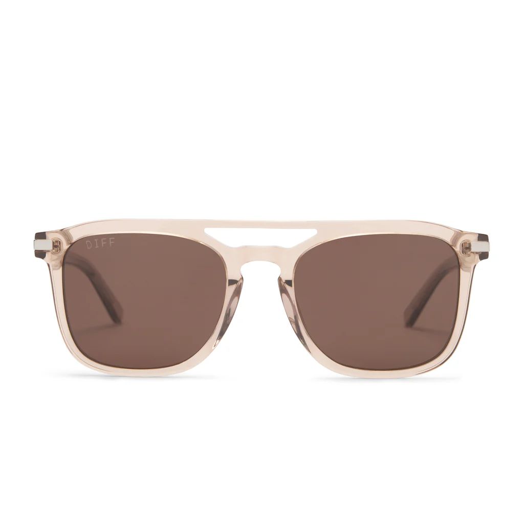 TANNER - VINTAGE CRYSTAL + BROWN POLARIZED SUNGLASSES | DIFF Eyewear