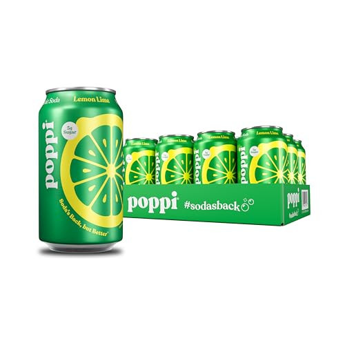 Poppi Sparkling Prebiotic Soda Beverage with Apple Cider Vinegar, Seltzer Water and Fruit Juice, Lemon Lime Flavor, 12 Fl Oz, Pack of 12, Packaging May Vary | Amazon (US)