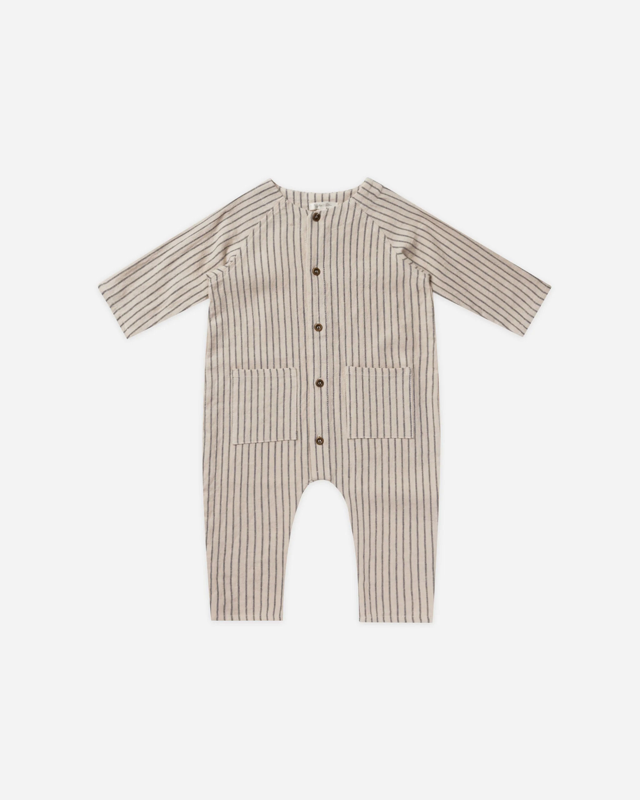 Roman Romper || Slate Pinstripe | Rylee + Cru