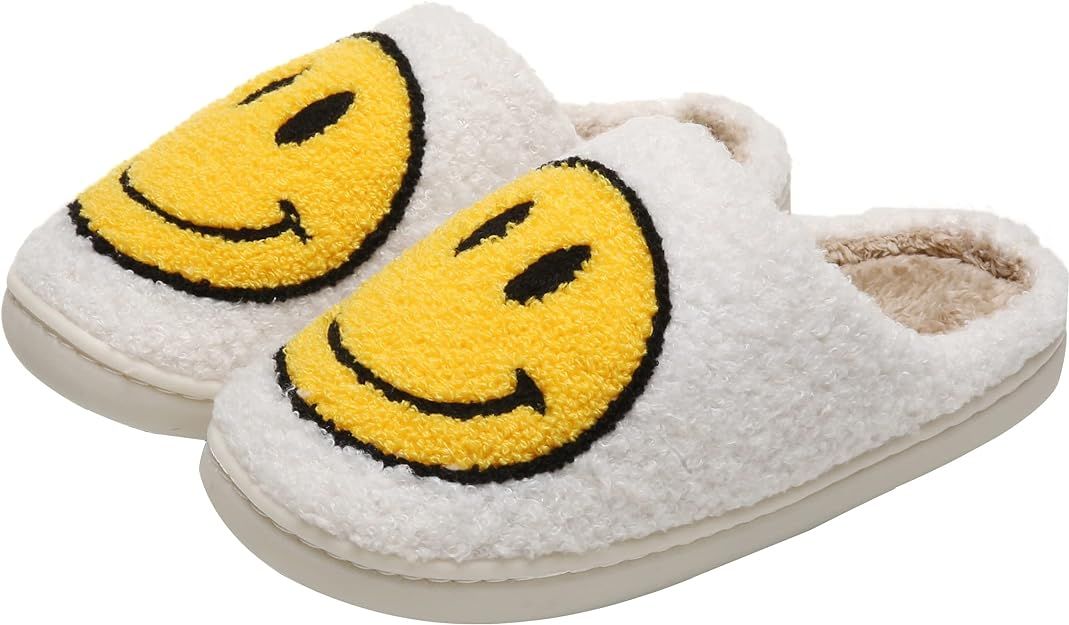 smiley face slippers for women indoor and outdoor menfluffy cute | Amazon (US)