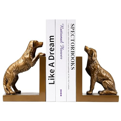 Dog Bookends, Book Ends for Shelves to Hold Books Heavy Duty, Creative Resin Book Holders for Kit... | Amazon (US)