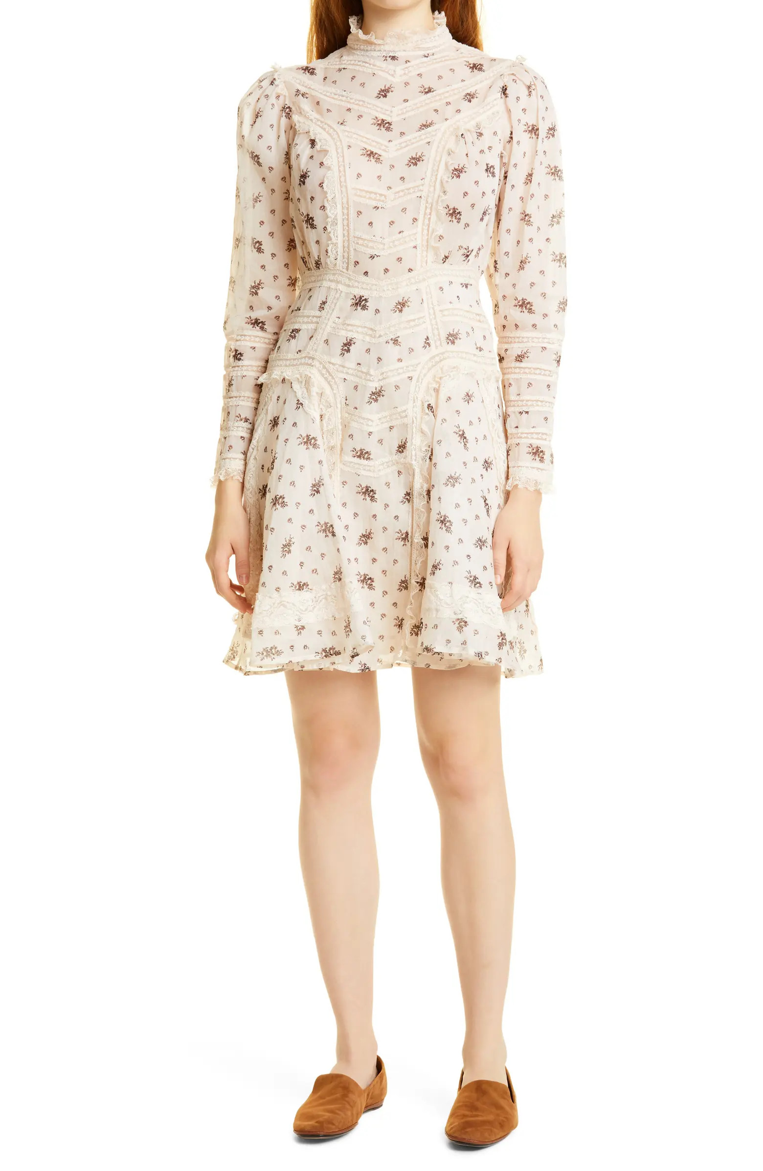 Long Sleeve Cotton Organza Minidress | Nordstrom
