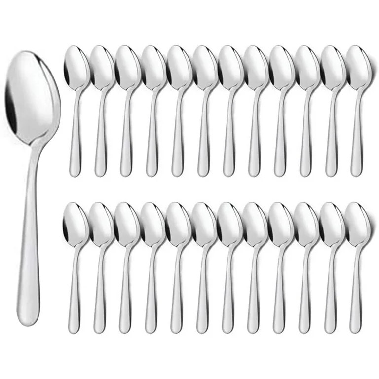 Bestdin 24 Pieces Dinner Spoons,6.7" Food Grade Stainless Steel Spoons Silverware, Mirror Polishe... | Walmart (US)