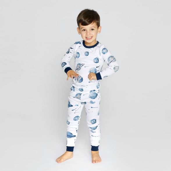Burt's Bees Baby® Toddler Boys' Planets Organic Cotton Pajama Set - Blue | Target