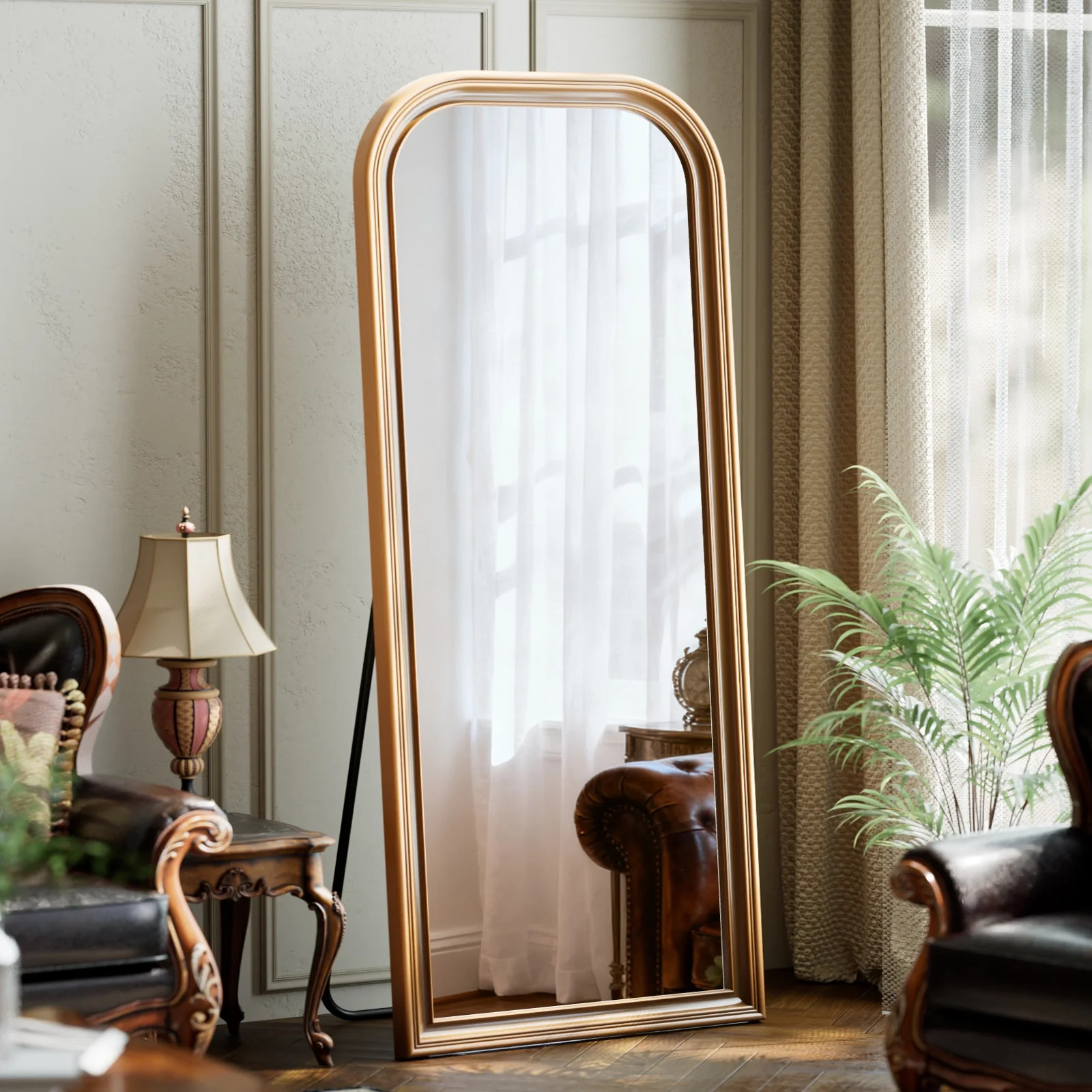 Easy4Home 69"x28" Full-Length Floor Mirror Vintage Mirror, Antique Gold | Walmart (US)