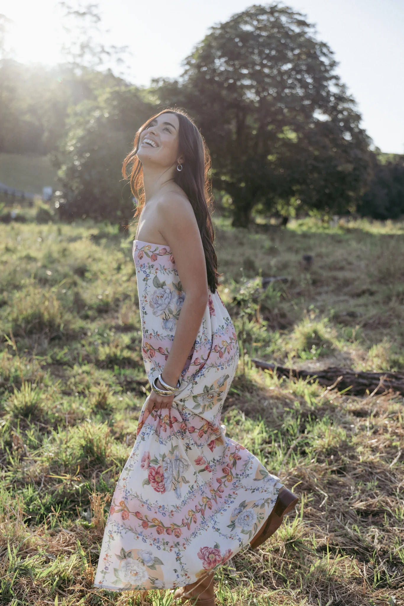 Amora Strapless Maxi Dress - Rose Tile | Petal & Pup (US)