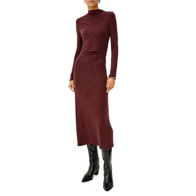 Rails Margaret Mock Neck Jersey Midi Dress in Merlot at Nordstrom, Size Small | Nordstrom