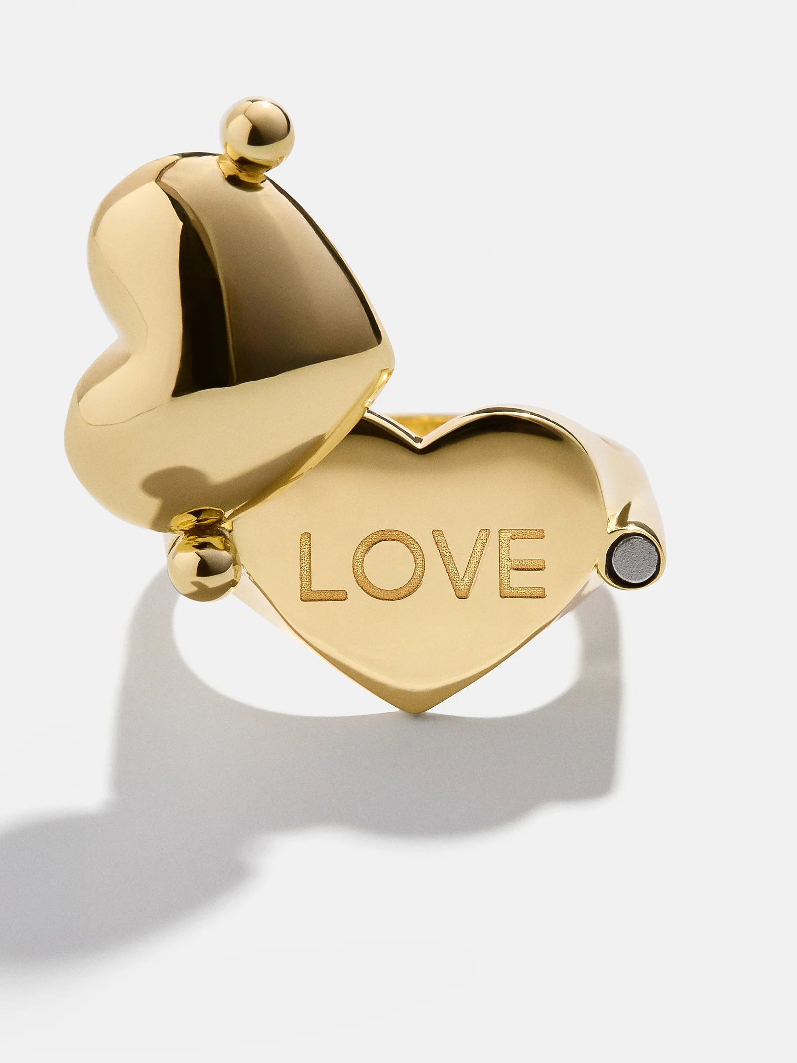 18K Gold Custom Engravable Peekaboo Ring - Heart | BaubleBar (US)