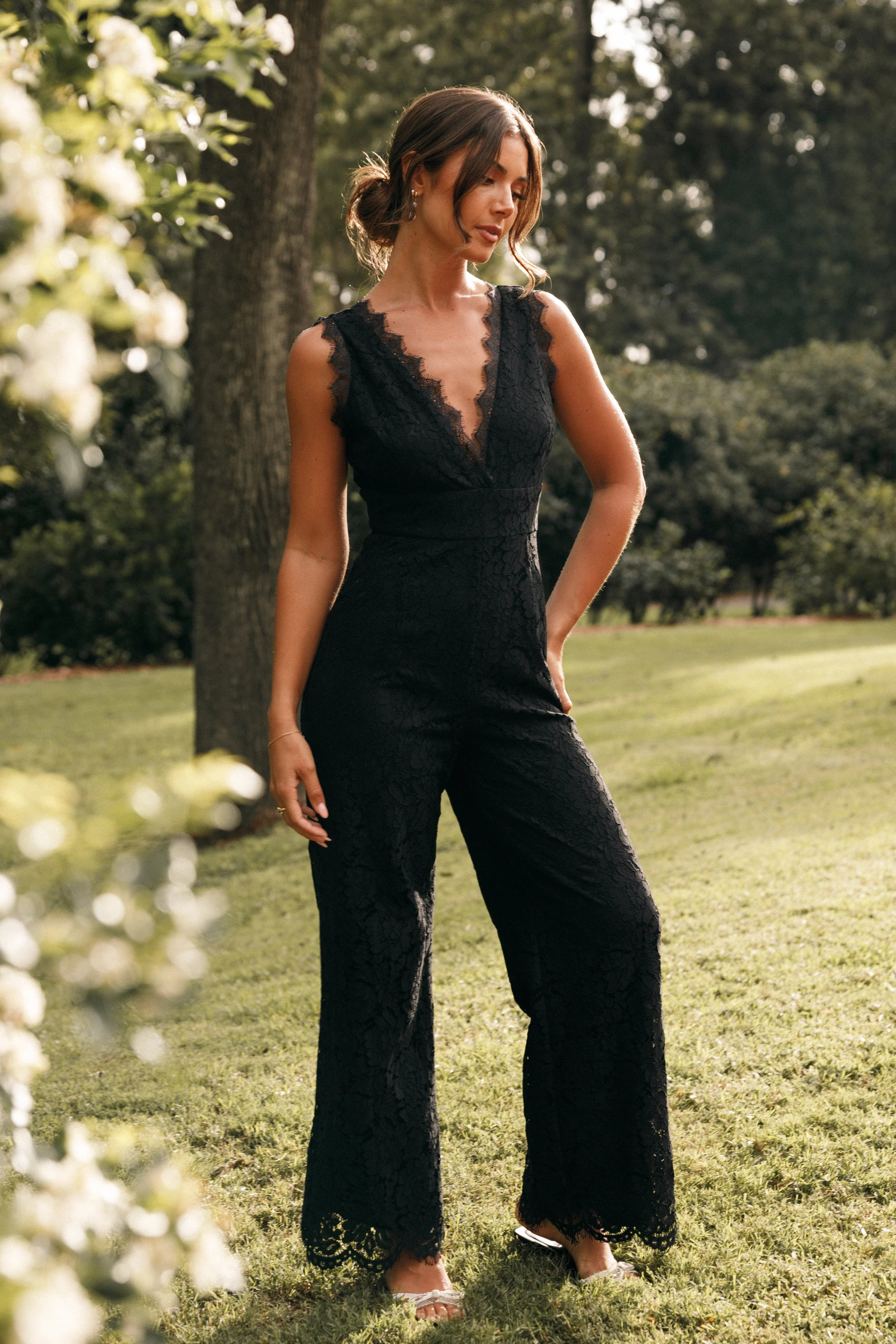 Eloise Lace Jumpsuit - Black | Petal & Pup (US)
