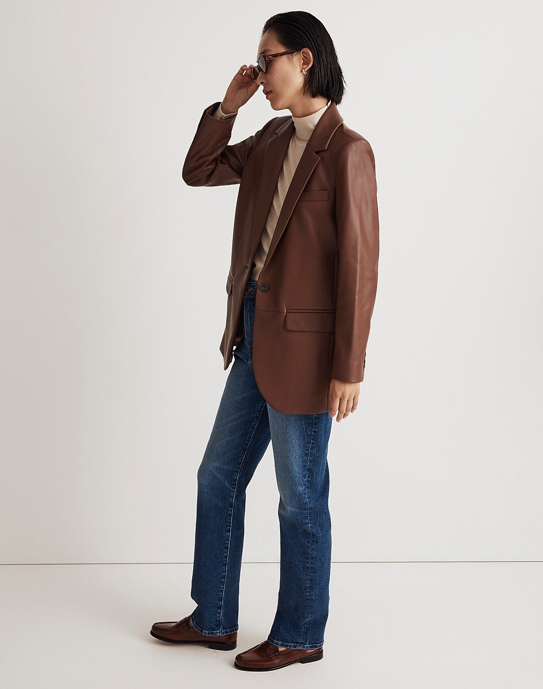 The Larsen Blazer in Leather | Madewell