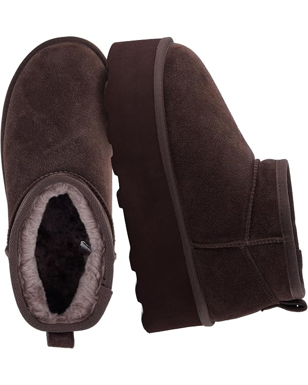 CUSHIONAIRE Hippy Women’s Platform Ankle Boots – Genuine Suede, Faux Fur Lining, Cozy Winter ... | Amazon (US)