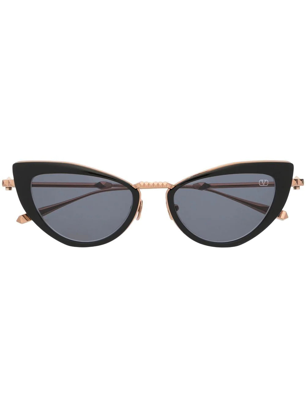VALENTINO GARAVANI EYEWEAR Rockstud cat-eye sunglasses - Gold | Farfetch Global