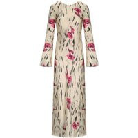 Ganni Ivory Long Satin Dress | Balardi (US & Canada)