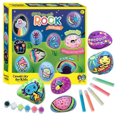 Creativity for Kids Glow in the Dark Rock Painting Kit: DIY Art for Kids Activities, Painted Rock Kits, Ages 6+ | Target