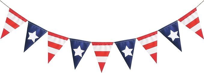 FAKTEEN 4th of July Patriotic Banner - America Independence Day Party Supplies - Red White Blue S... | Amazon (US)