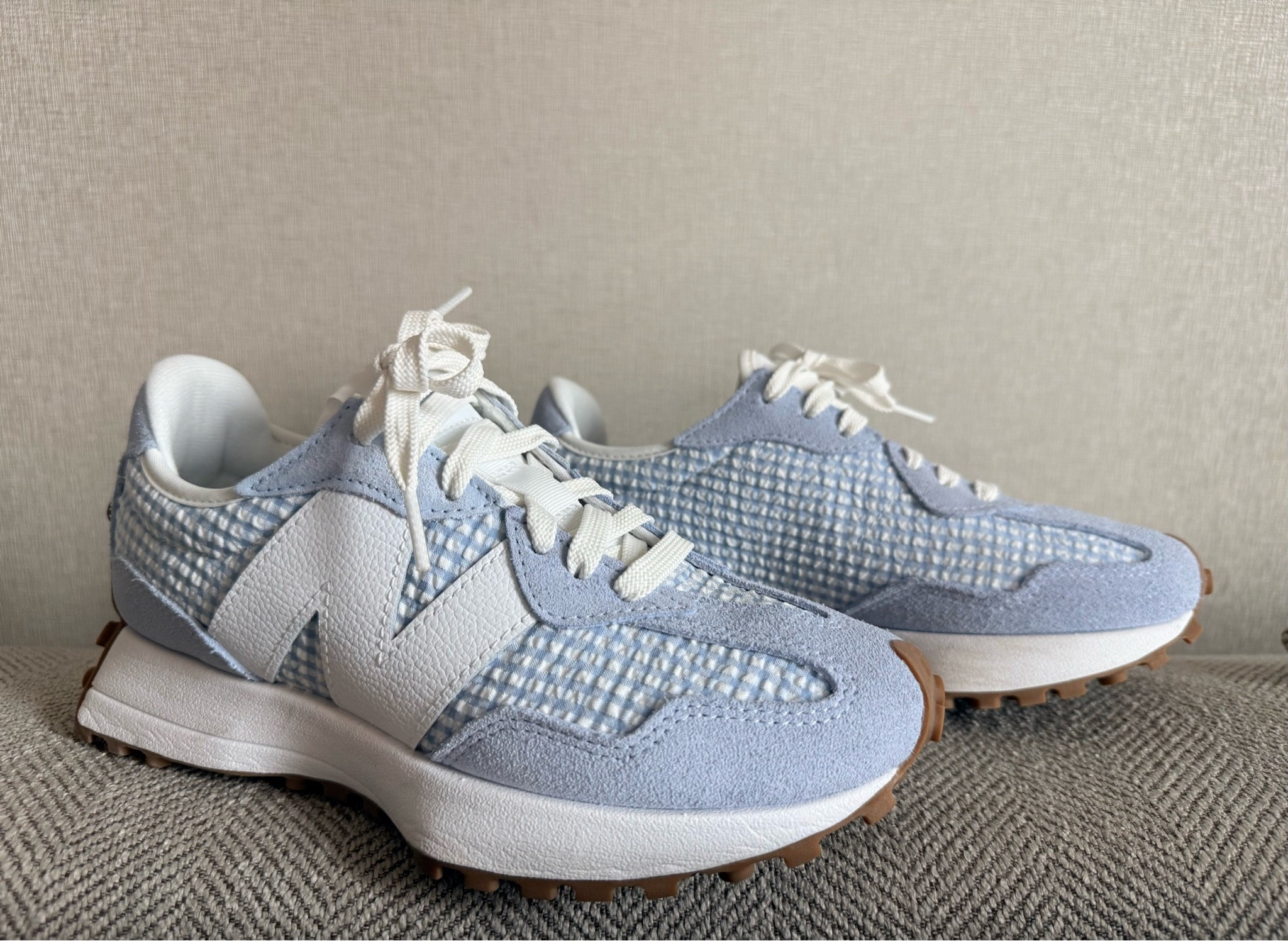 The cutest sneakers for adding a playful pop of pattern 💙🤍
These blue and white gingham New Balance sneakers are the perfect mix of sporty and chic. Comfortable for all-day wear and easy to style with everything from denim to matching sets, dresses, and casual everyday looks

#LTKSaleAlert #LTKActive #LTKootd