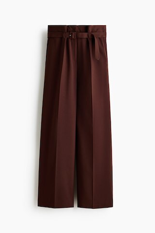 H & M - Paper-Bag Pants with Belt - Dark Brown | H&M (US + CA)