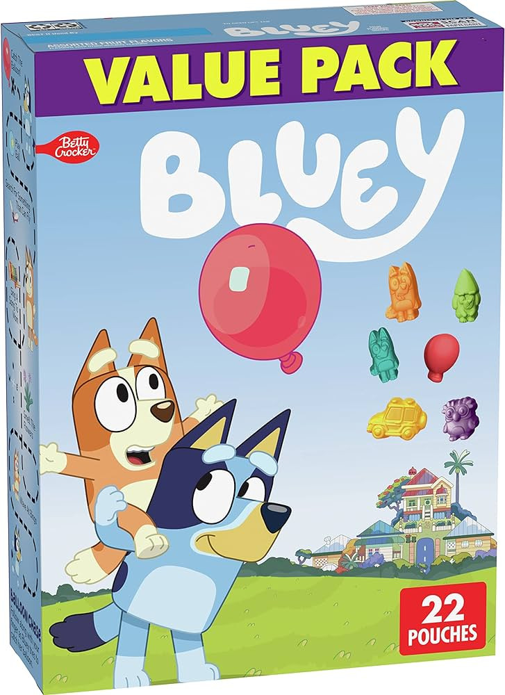 Bluey Fruit Flavored Snacks, Halloween Goody Bag Stuffers for Kids, Trick or Treat Pouches, Glute... | Amazon (US)