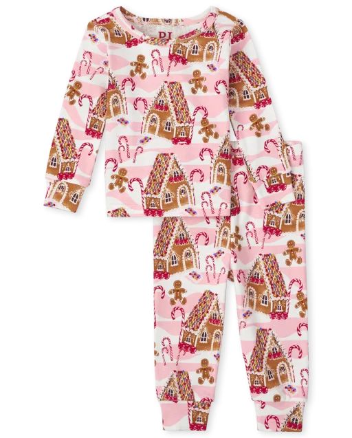 Baby And Toddler Girls Christmas Long Sleeve Gingerbread House Print Snug Fit Cotton Pajamas | Th... | The Children's Place