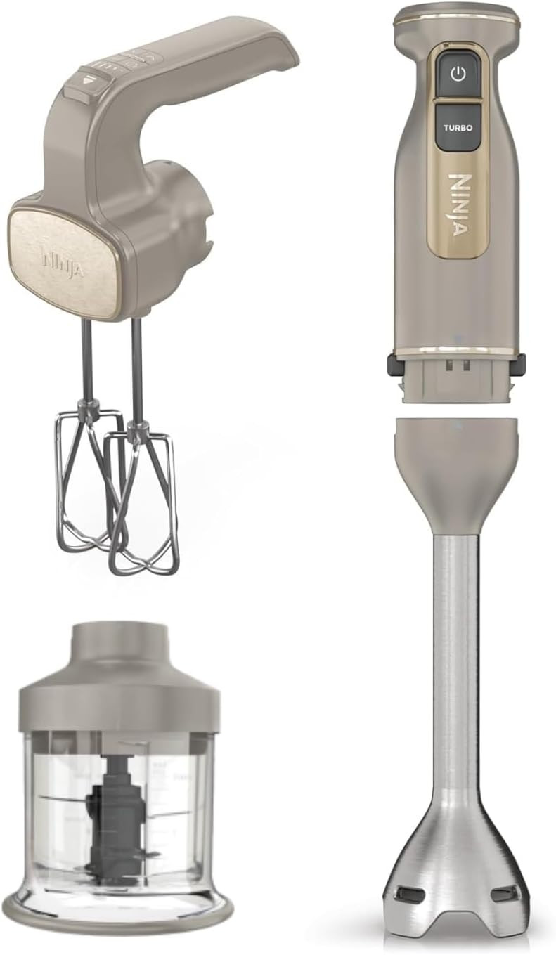 Ninja Foodi 3-in-1 Hand Blender, Mixer & Chopper, Stone Gold CI100UKSTGD | Amazon (UK)
