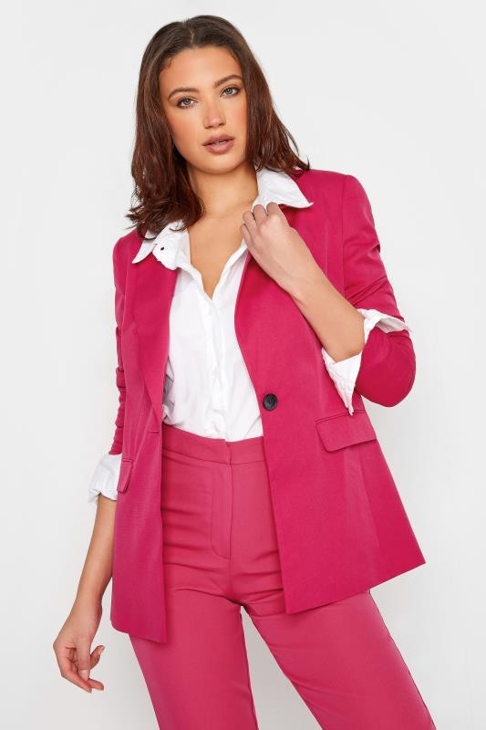 LTS Tall Dark Pink Scuba Crepe Blazer | Long Tall Sally