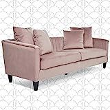 Elle Decor Celeste Upholstered Mid-Century Channel Tufted Sofa, Microfiber Couch for Living Room, 90 | Amazon (US)