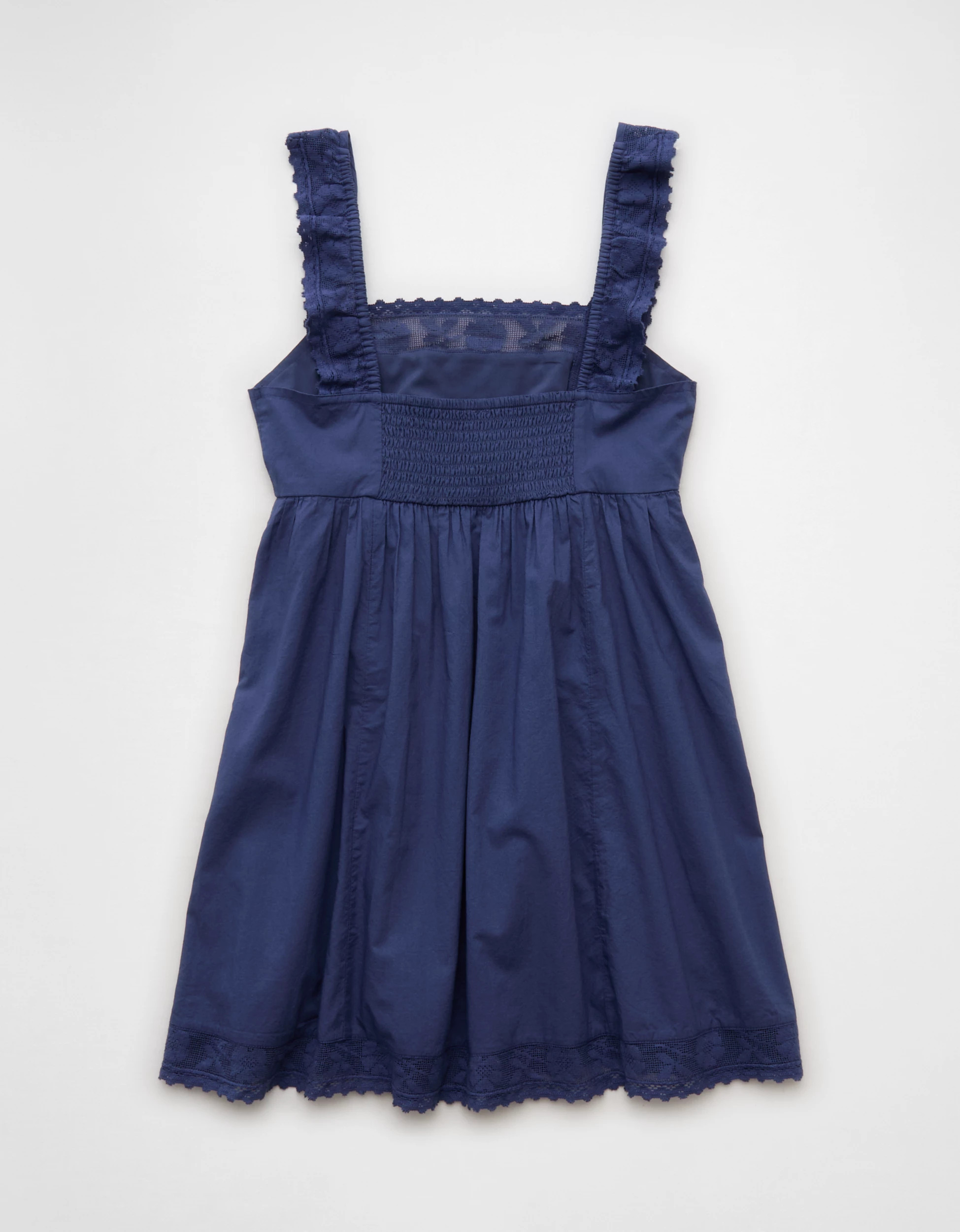 AE Square Neck Lace-Trim Mini Dress | American Eagle Outfitters (US & CA)