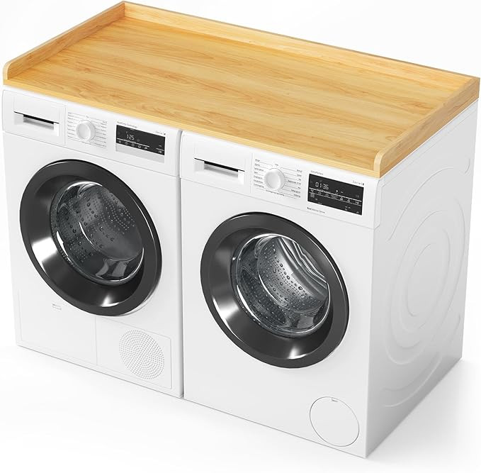 SpaceAid Washer Dryer Countertop, Laundry Wood Shelf Topper with Edge, 54" Width x 27.5" Depth Co... | Amazon (US)