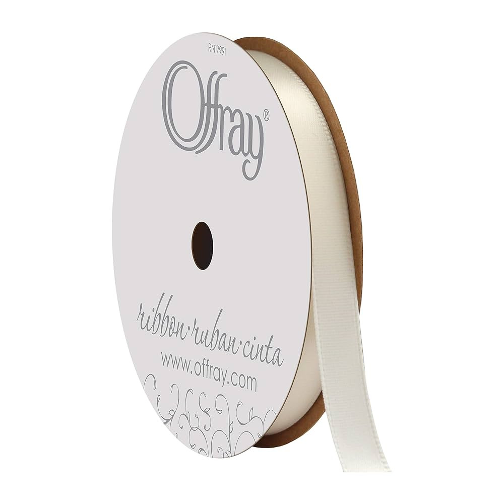 Berwick 061534 3/8" Wide Single Face Satin Ribbon, Antique White Ivory, 6 Yds | Amazon (US)
