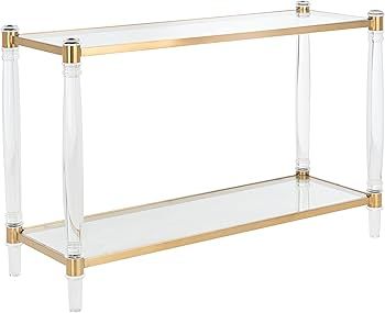 Safavieh Couture Collection Isabelle Clear Acrylic/Brass Rectangular Console Tables | Amazon (US)
