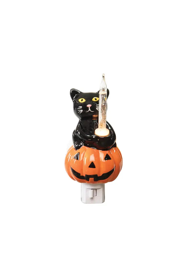 Gallerie II Halloween Black Cat Sitting on Pumpkin Bubble Nightlight | Nordstrom | Nordstrom