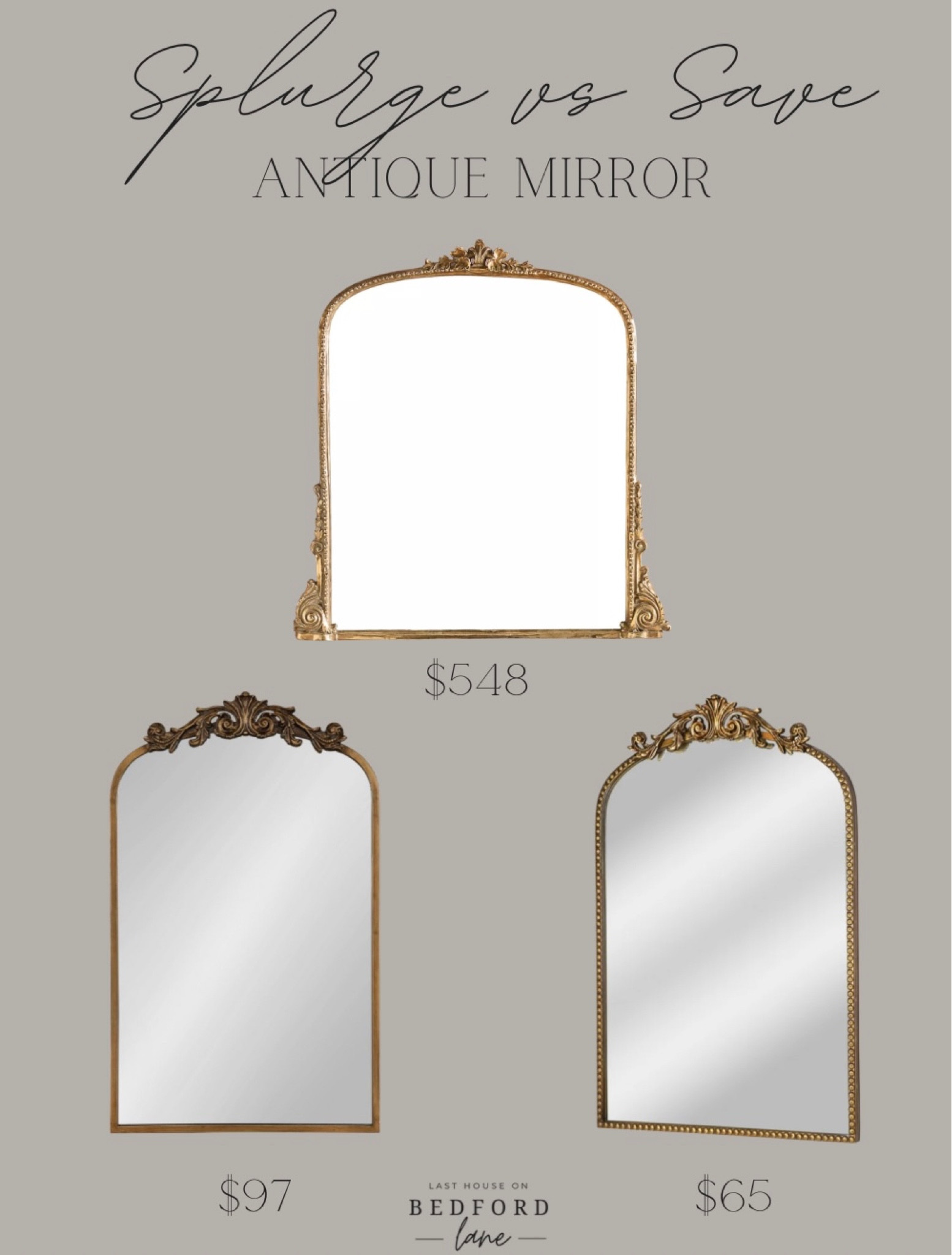 Splurge vs Save: Antique Wall Mirror

#LTKfindsunder100 #LTKsalealert #LTKstyletip