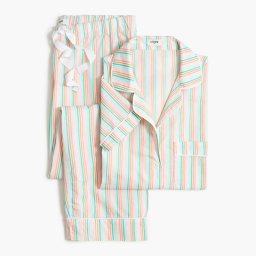 Cotton pajama set with cropped pant | J.Crew Factory