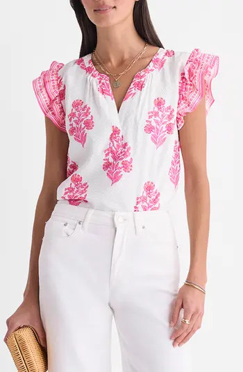 Adare Floral Double Ruffle Sleeve Top | Nordstrom