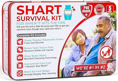 Funny Shart Survival Kit by Witty Yeti. Ultimate Poop Prank Gag Gift Set Contains Wet Wipes, Disp... | Amazon (US)