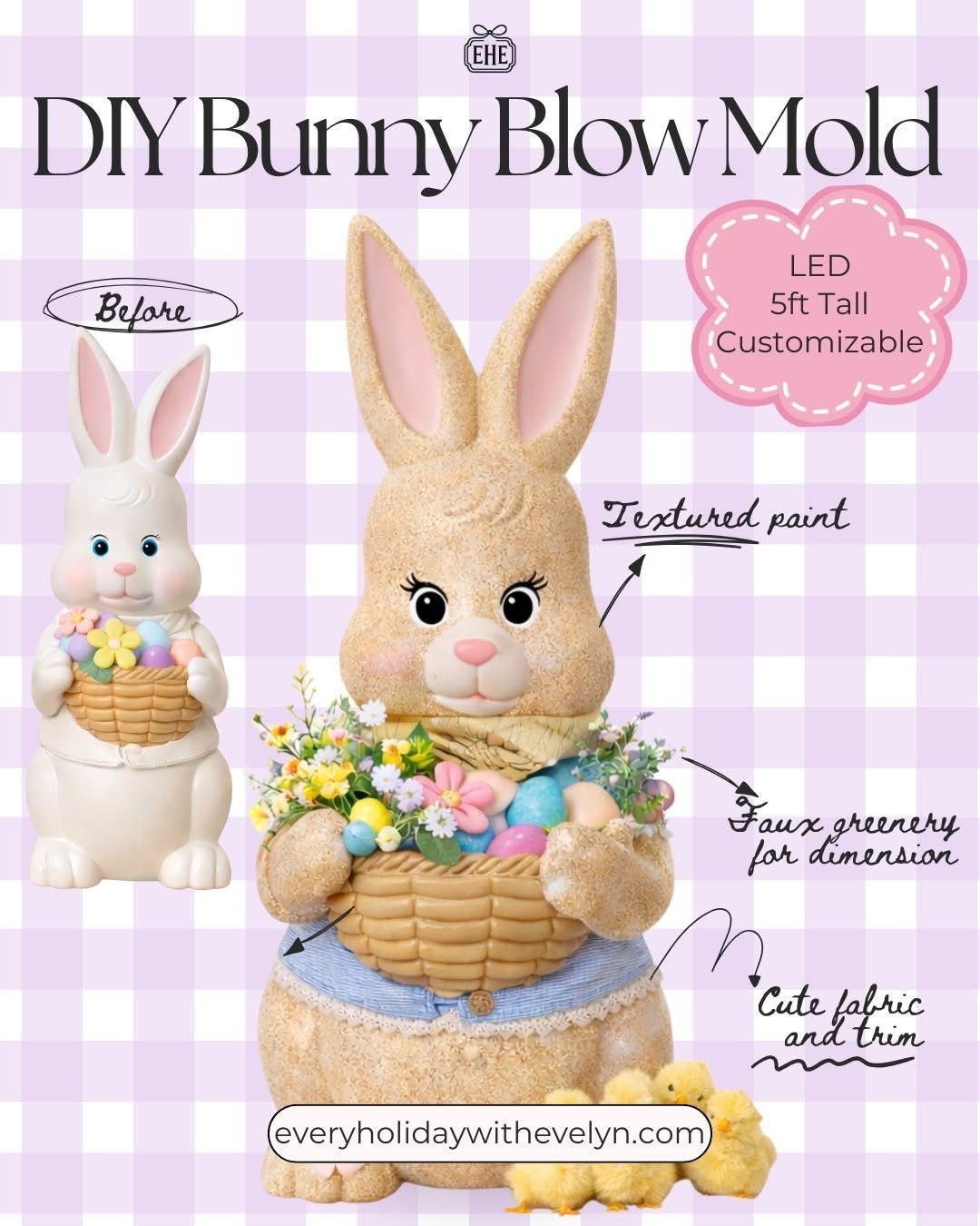 The viral Walmart DIY Bunny Blow Mold is back and better than before!! #walmart #easter #diyblowmold #blowmold