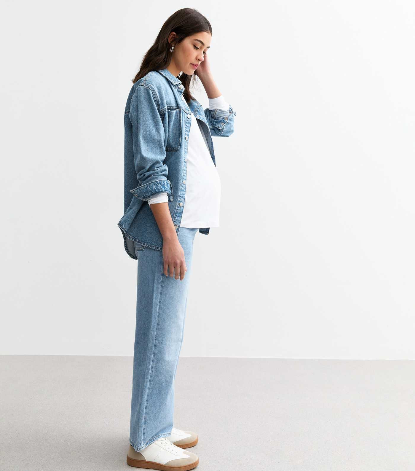 Maternity Blue Over Bump Adalae Wide Leg Jeans 
						
						Add to Saved Items
						Remove from... | New Look (UK)