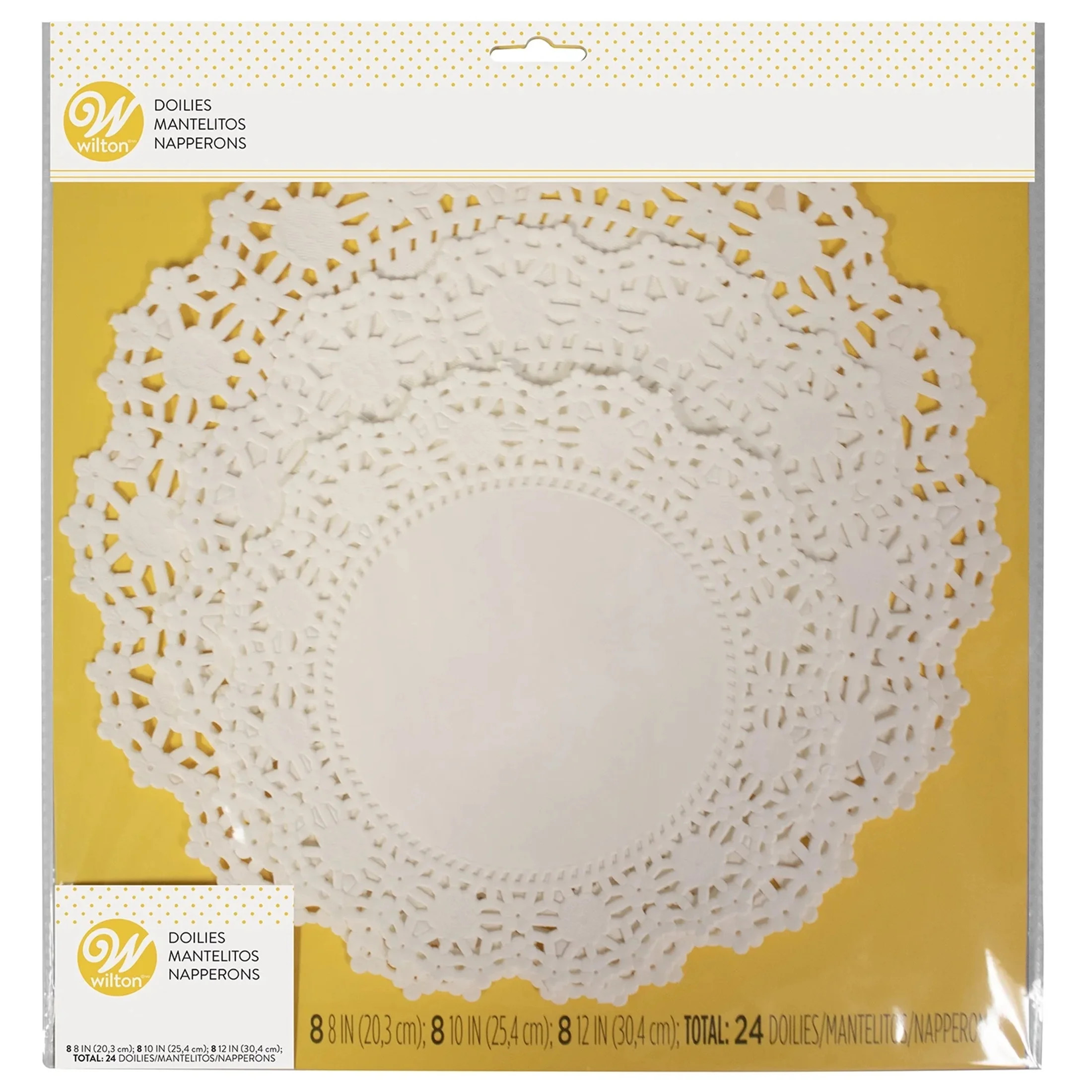 Wilton White Paper Doilies 8-inch 10-inch & 12-inch 24-Count Multipack Round Vintage Lace Pattern | Walmart (US)