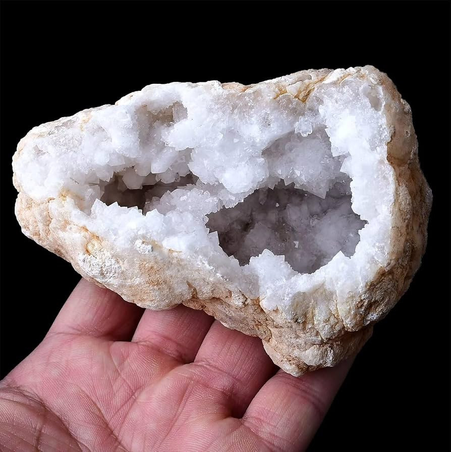 Large Moroccan Geode Healing Crystal Geode Cluster White Irregular Rock Gemstone Specimen Home De... | Amazon (US)