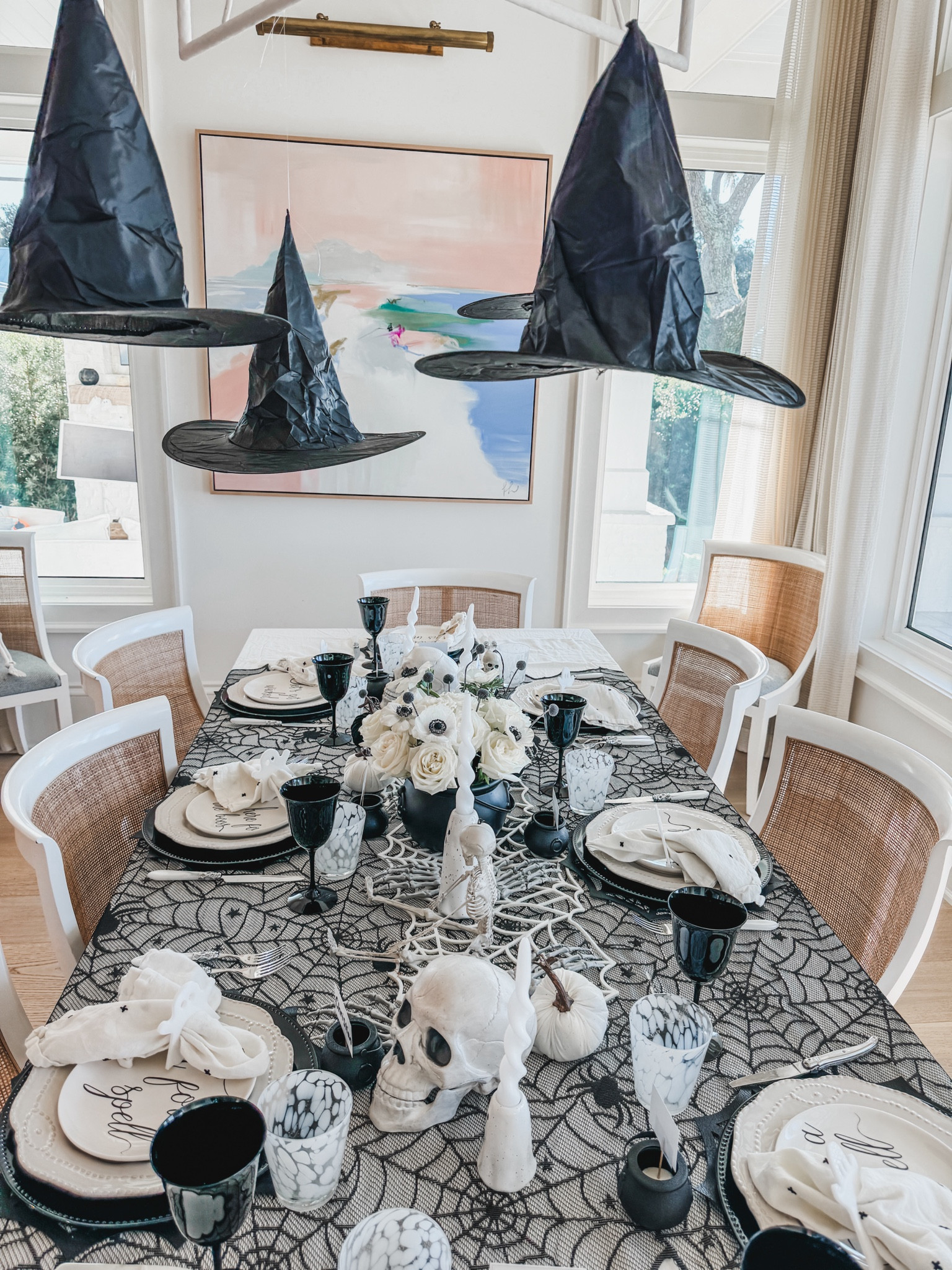 Halloween black and white tablescape 

#LTKParties #LTKHalloween #LTKHoliday