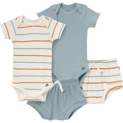 Modern Moments™ by Gerber Baby Boys' 4-Pack Short Sleeve Bodysuit and Shorts Set | Target