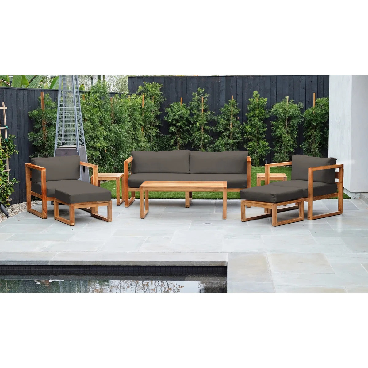 Teak 5 - Person Patio Conversation Set with Sunbrella® Cushions | Wayfair North America